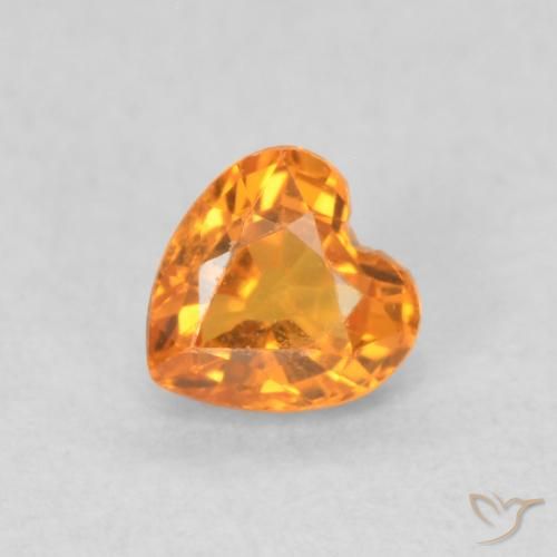 0.38ct Natural Apricot Orange Sapphire, Heart, VS