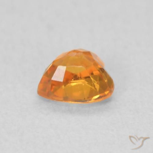 Sapphire Gemstone in 4.2 x 4.1 mm Size for Sale, Sapphire Stone in Apricot Orange Color