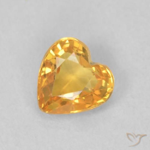 0.46ct Natural Dark Golden Sapphire, Heart, VVS-VS