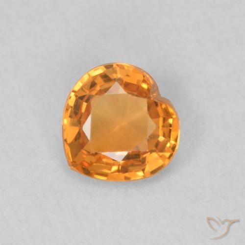 0.36ct Natural Orange Brown Sapphire, Heart, VVS-VS