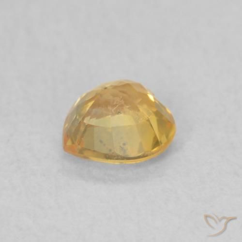 Sapphire Gemstone in 4.5 x 4.4 mm Size for Sale, Sapphire Stone in Bright Gold Color