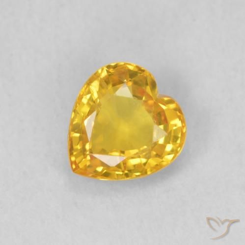 0.43ct Natural Golden Sapphire, Heart, VS