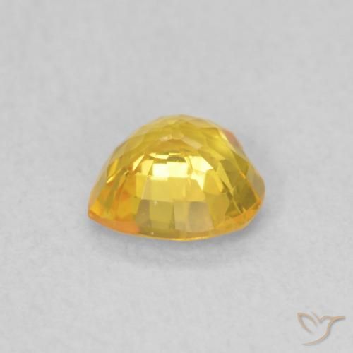 Sapphire Gemstone in 4.7 x 4.5 mm Size for Sale, Sapphire Stone in Golden Color