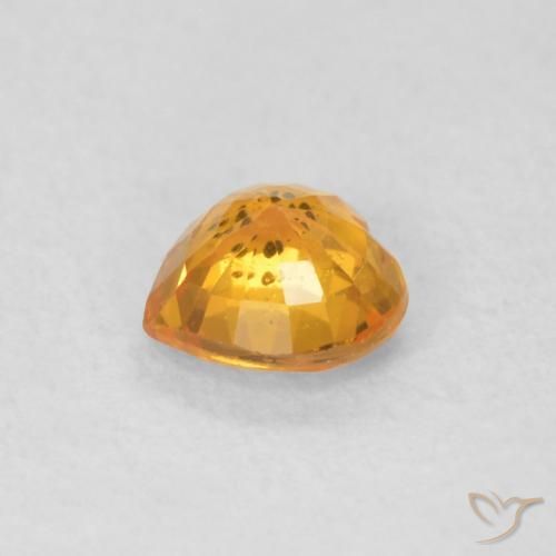 Sapphire Gemstone in 4.5 x 4.4 mm Size for Sale, Sapphire Stone in Intense Orange Color
