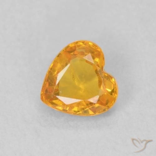 0.48ct Natural Apricot Orange Sapphire, Heart, VS