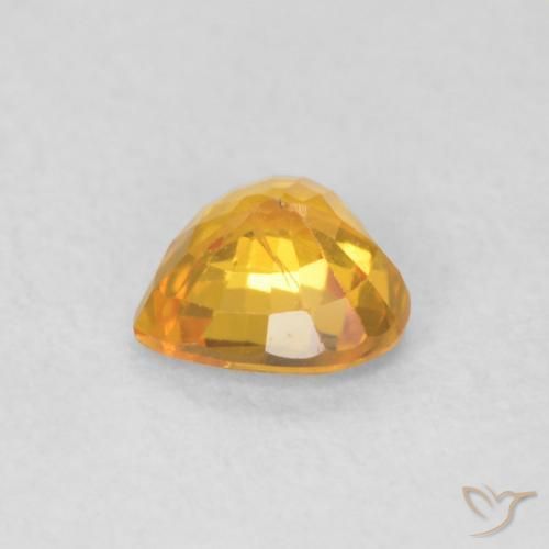 Sapphire Gemstone in 4.7 x 4.6 mm Size for Sale, Sapphire Stone in Apricot Orange Color