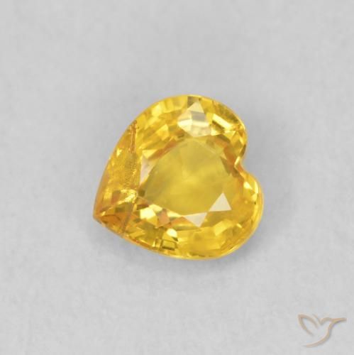 0.41ct Natural Golden Sapphire, Heart, VS