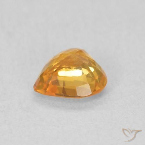 Sapphire Gemstone in 4.8 x 4.7 mm Size for Sale, Sapphire Stone in Orange-Gold Color