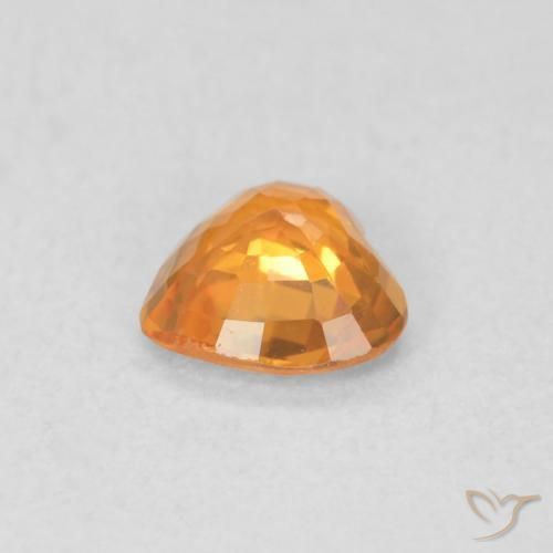 Sapphire Gemstone in 4.6 x 4.4 mm Size for Sale, Sapphire Stone in Medium Orange Color
