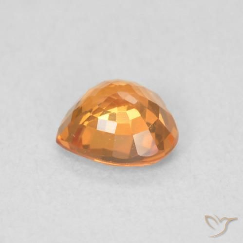 Sapphire Gemstone in 4.6 x 4.6 mm Size for Sale, Sapphire Stone in Medium Orange Color