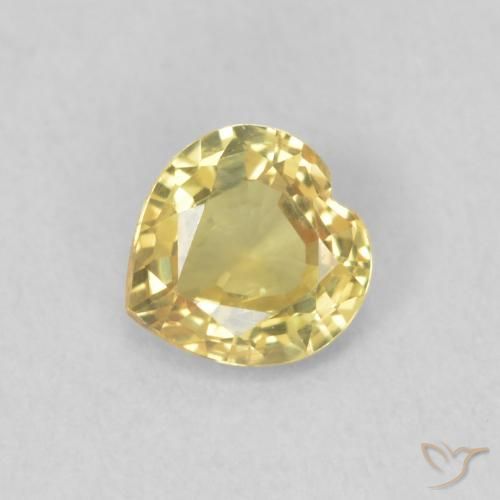0.45ct Natural Tuscany Yellow Sapphire, Heart, VVS-VS