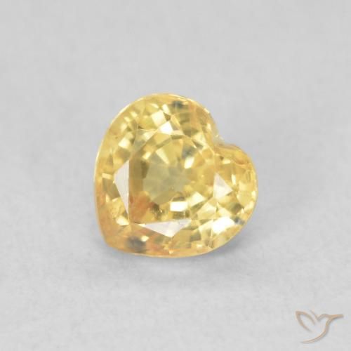 0.54ct Natural Golden Orange Sapphire, Heart, VVS-VS