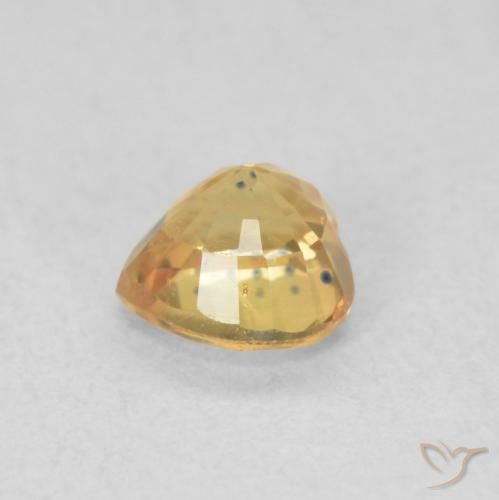 Sapphire Gemstone in 4.6 x 4.4 mm Size for Sale, Sapphire Stone in Golden Orange Color