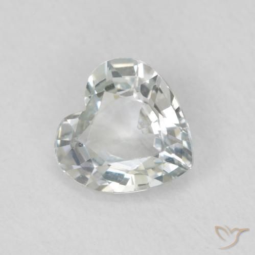 0.79 ct Green Sapphire Stone, Natural Sapphire in Heart Facet Shape for Sale