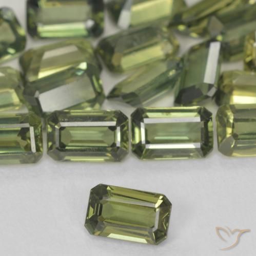 8.56 ctw Green Sapphire Stones, Natural Sapphire in Octagon Step Cut Shape for Sale