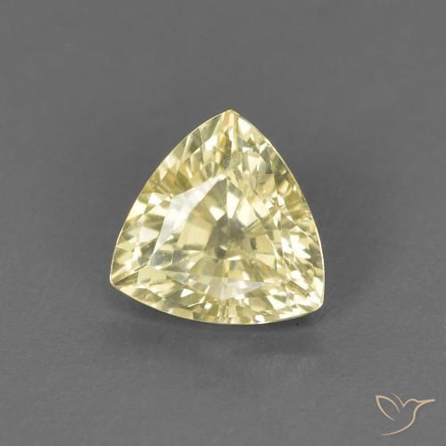 0.66 ct Yellow Sapphire Stone, Natural Sapphire in Trillion Facet Shape for Sale