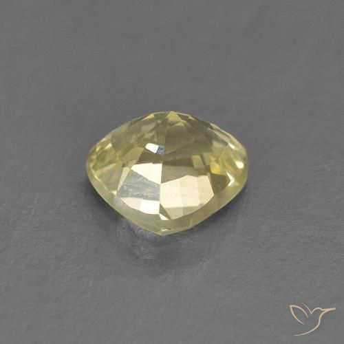 Sapphire Gemstone in 5.3 x 5.2 mm Size for Sale, Sapphire Stone in Light Laguna Yellow Color