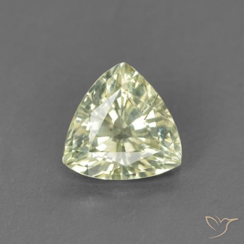 0.66ct Natural Pale Lime Green Sapphire, Trillion, VS