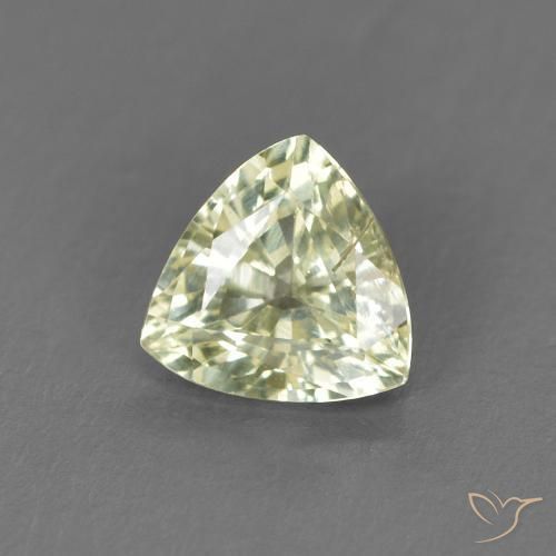 0.66 ct Green Sapphire Stone, Natural Sapphire in Trillion Facet Shape for Sale