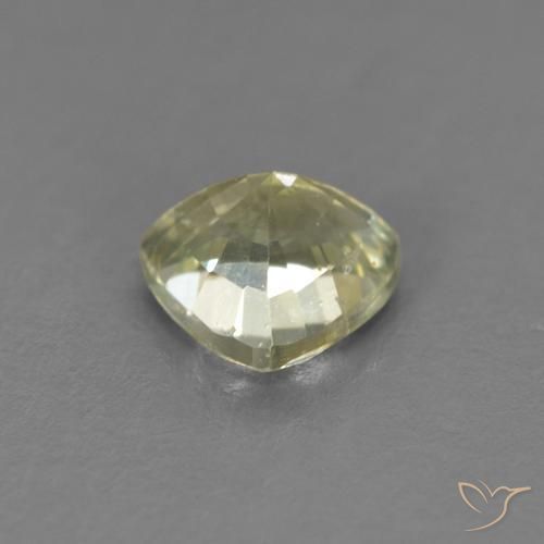 Sapphire Gemstone in 5.3 x 5.2 mm Size for Sale, Sapphire Stone in Pale Lime Green Color