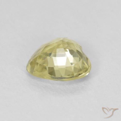 Sapphire Gemstone in 5.5 x 5.5 mm Size for Sale, Sapphire Stone in Light Greenish Yellow Color