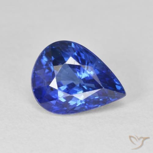 4.10 ct Blue Sapphire Stone, Natural Sapphire in Pear Facet Shape for Sale