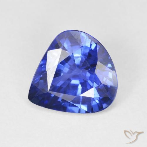 4.48 ct Blue Sapphire Stone, Natural Sapphire in Pear Facet Shape for Sale