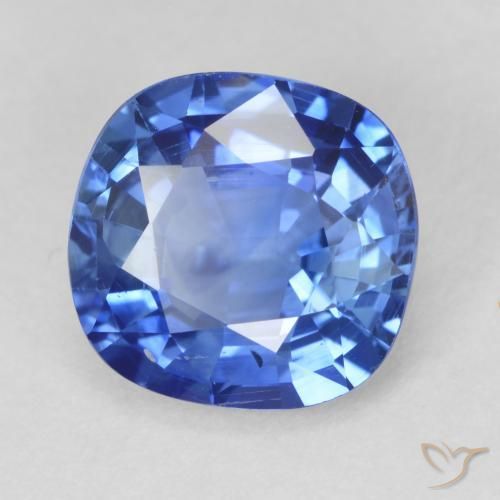 3.23 ct Blue Sapphire Stone, Natural Sapphire in Cushion-Cut Shape for Sale