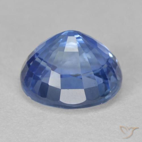 Sapphire Gemstone in 8.3 x 7.4 mm Size for Sale, Sapphire Stone in Medium Navy Blue Color