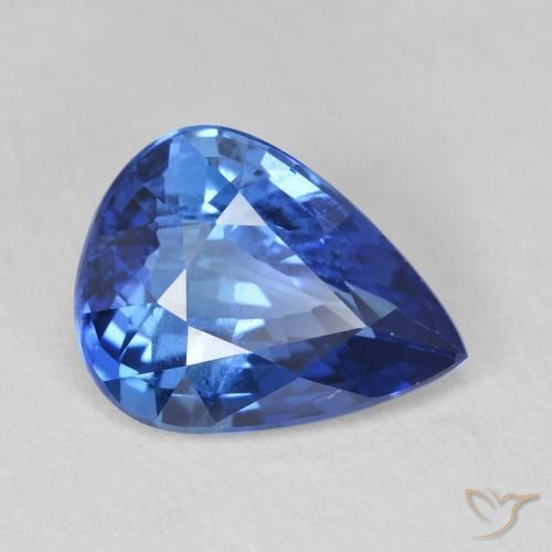 3.55ct Natural Medium Dark Blue Sapphire, Pear Shape, VVS-VS