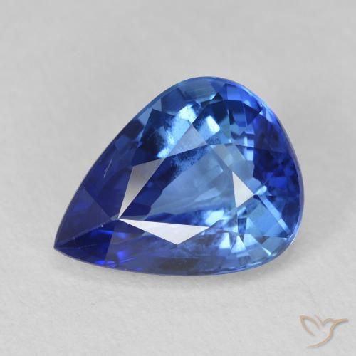 3.55 ct Blue Sapphire Stone, Natural Sapphire in Pear Facet Shape for Sale