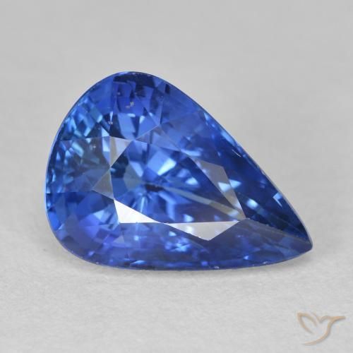 4.59ct Natural Medium Dark Blue Sapphire, Pear Shape, VS