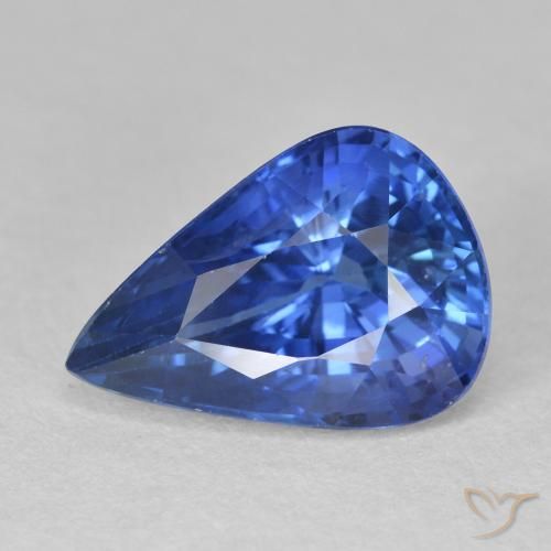 4.59 ct Blue Sapphire Stone, Natural Sapphire in Pear Facet Shape for Sale