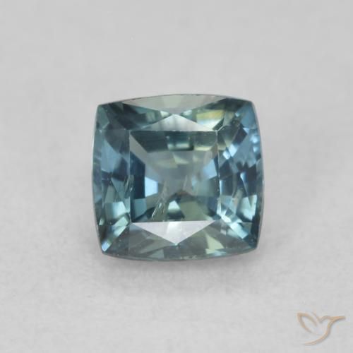 0.64ct Natural Teal Sapphire, Cushion, VS