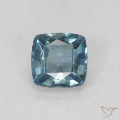 0.52ct Natural Teal Sapphire, Cushion, VS
