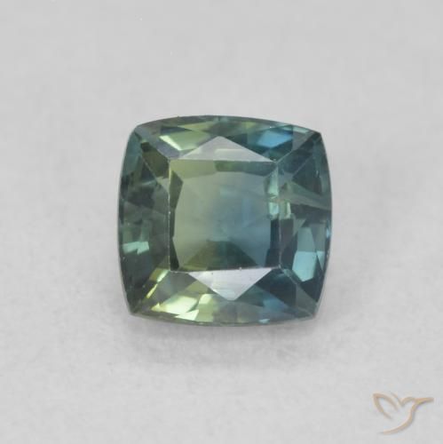 0.63ct Natural Teal Sapphire, Cushion, VS