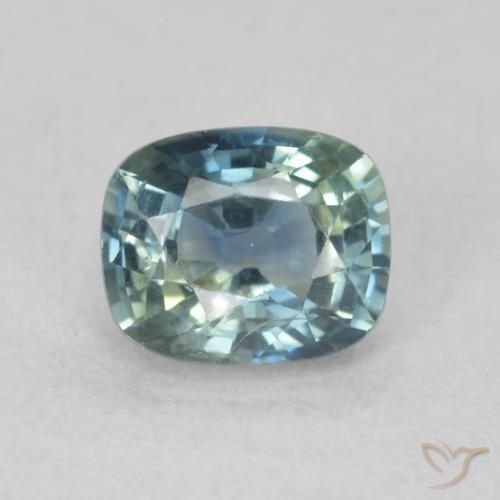 0.80ct Natural Teal Sapphire, Cushion, VS