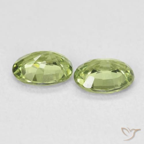Sapphire Gemstones in 5.1 x 4.2 mm Size for Sale, Sapphire Stones in Light Forest Green Color