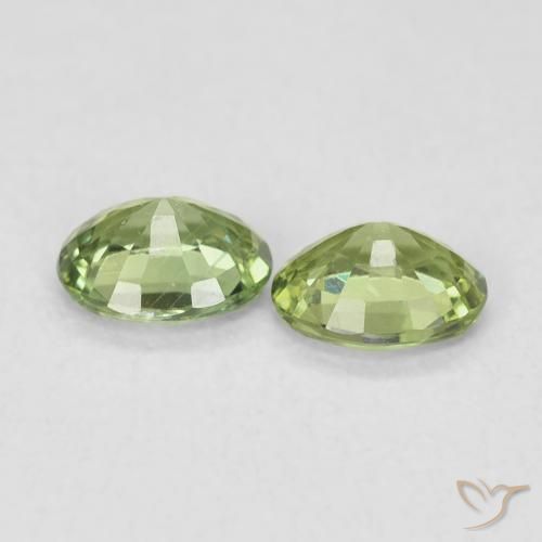 Sapphire Gemstones in 5 x 4 mm (calibrated) Size for Sale, Sapphire Stones in Medium Green Color