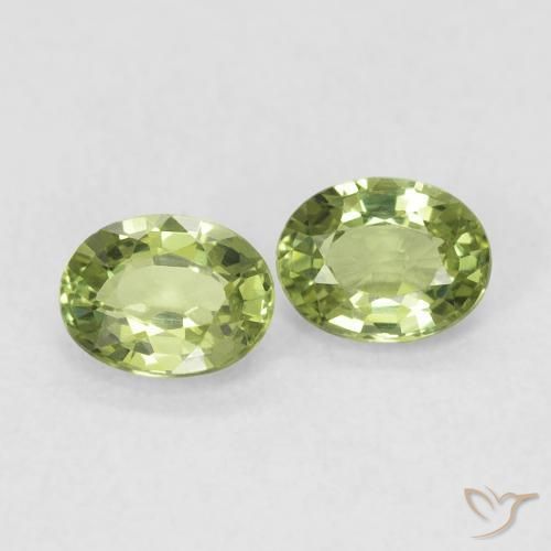 0.71 ctw Green Sapphire Stones, Natural Sapphire in Oval Facet Shape for Sale