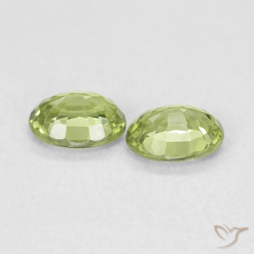 Sapphire Gemstones in 4.7 x 3.7 mm Size for Sale, Sapphire Stones in Light Forest Green Color