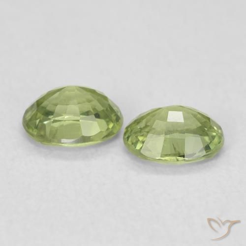 Sapphire Gemstones in 5 x 4 mm (calibrated) Size for Sale, Sapphire Stones in Medium Green Color