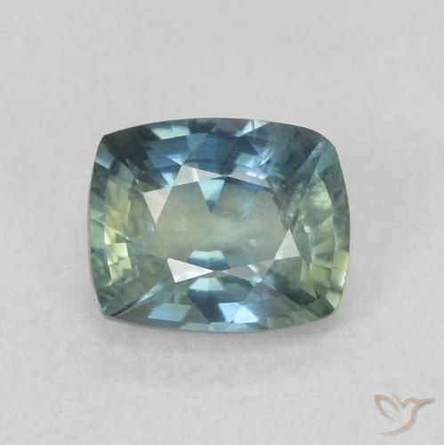0.78ct Natural Teal Sapphire, Cushion, VS