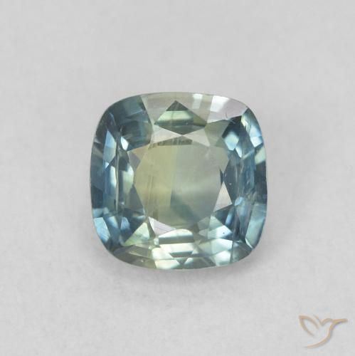 0.60ct Natural Teal Sapphire, Cushion, VS