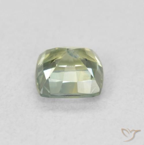 Sapphire Gemstone in 4.5 x 4.5 mm Size for Sale, Sapphire Stone in Medium Light-Green Color