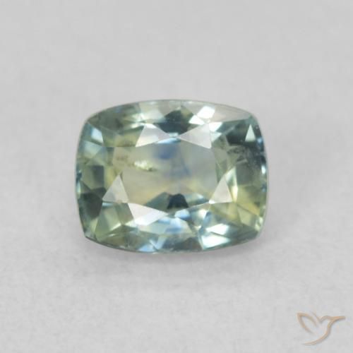 0.62ct Natural Greenish Blue Sapphire, Cushion, VS