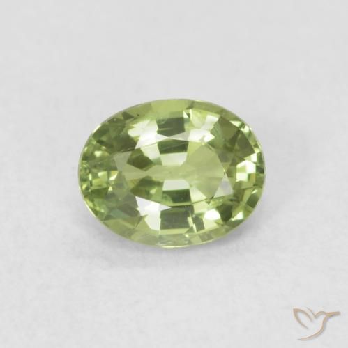0.46ct Natural Warm Green Sapphire, Oval, VVS-VS