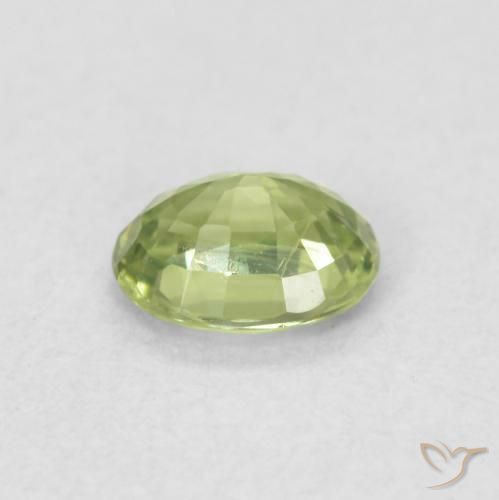 Sapphire Gemstone in 5 x 4 mm (calibrated) Size for Sale, Sapphire Stone in Warm Green Color