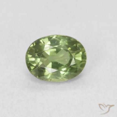 0.48ct Natural Medium Green Sapphire, Oval, VVS-VS