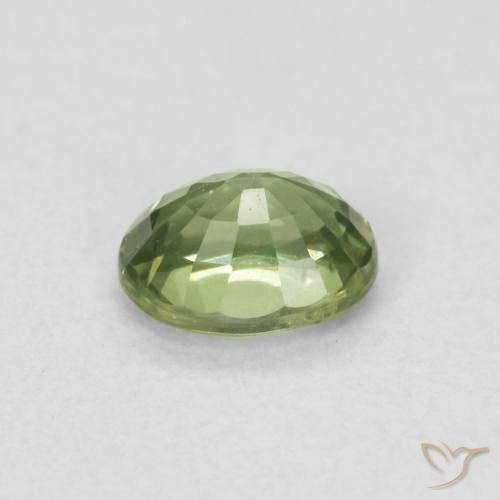 Sapphire Gemstone in 5 x 3.8 mm Size for Sale, Sapphire Stone in Medium Green Color